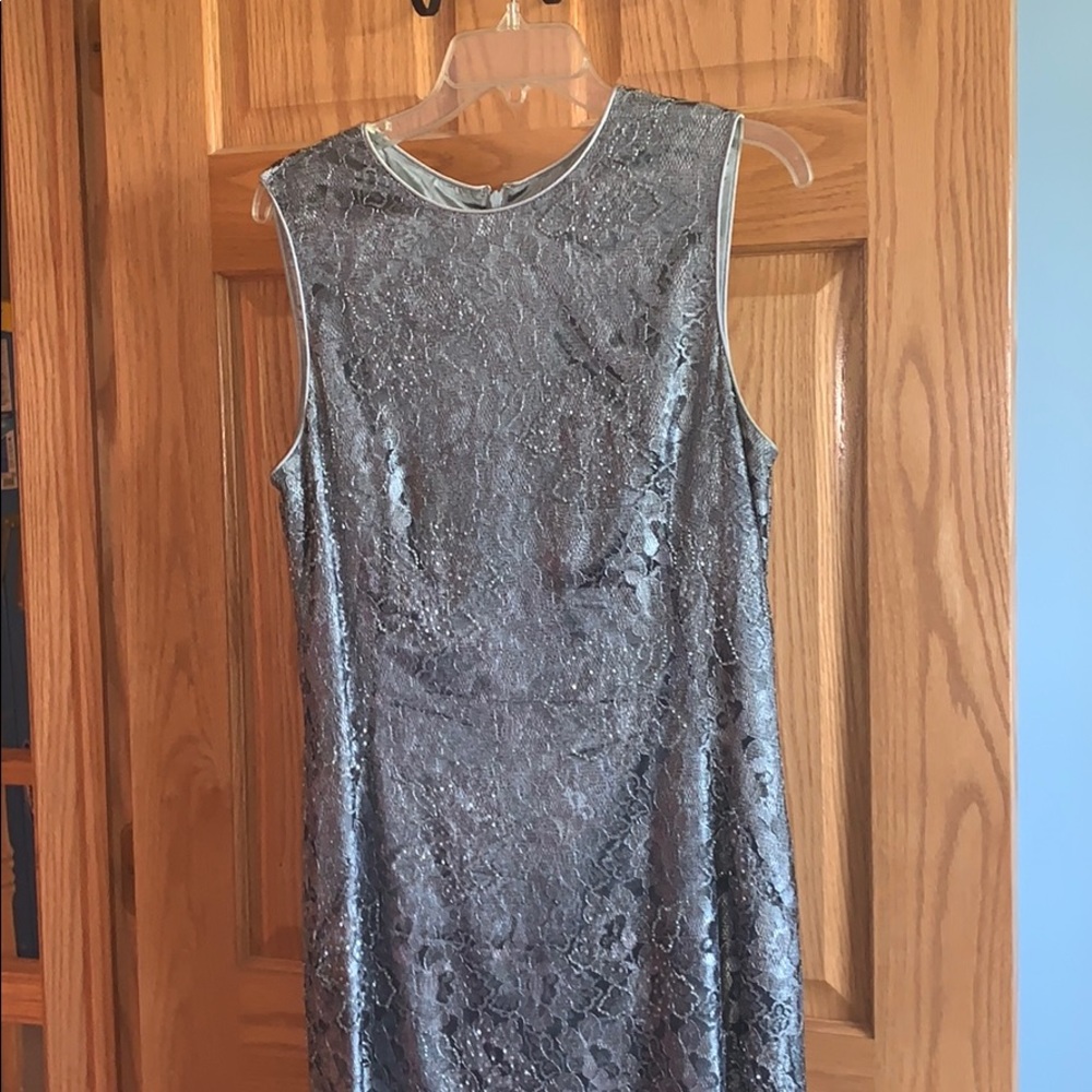 Long gray and silver dress